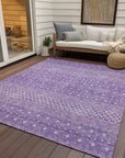 Boho Purple Washable Indoor-Outdoor Rug