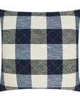 D.V. Kap Buffalo Quilt Denim Blue Throw Pillow With Insert
