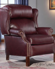 Leroy Top Grain Burgundy Leather Power Recliner