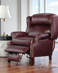 Leroy Top Grain Burgundy Leather Power Recliner
