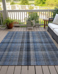 Calm Mirage Blue Washable Indoor-Outdoor Rug