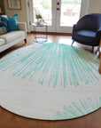 Addison Rugs Circles Teal Washable Indoor-Outdoor Rug