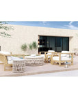 Dana Carrara Marble Top Outdoor Coffee Table-Outdoor Coffee Tables-Sunset West-LOOMLAN