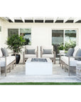 Dana Carrara Marble Top Outdoor End Table - LOOMLAN - Sunset West - Outdoor Side Tables