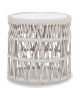 Dana Carrara Marble Top Outdoor End Table - LOOMLAN - Sunset West - Outdoor Side Tables