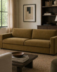 LOOMLAN Custom Upholstery Field Loose Seat Fabric & Leather Loveseat