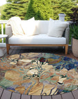 Addison Rugs Floral Beige Washable Indoor-Outdoor Rug