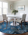 Addison Rugs Floral Blue Washable Indoor-Outdoor Rug