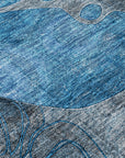 Addison Rugs Floral Blue Washable Indoor-Outdoor Rug