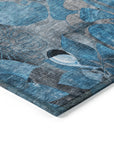 Addison Rugs Floral Blue Washable Indoor-Outdoor Rug