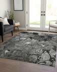 Addison Rugs Floral Grey Washable Indoor-Outdoor Rug