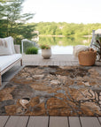 Addison Rugs Floral Orange Washable Indoor-Outdoor Rug
