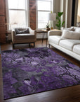 Addison Rugs Floral Purple Washable Indoor-Outdoor Rug