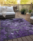Addison Rugs Floral Purple Washable Indoor-Outdoor Rug
