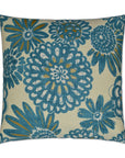 D.V. Kap Flower Pops Peacock Blue Throw Pillow With Insert