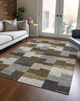 Addison Rugs Flowing Harmony Brown Washable Indoor-Outdoor Rug
