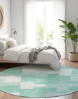 Addison Rugs Flowing Harmony Teal Washable Indoor-Outdoor Rug