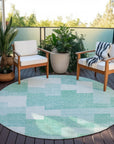 Addison Rugs Flowing Harmony Teal Washable Indoor-Outdoor Rug