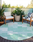Addison Rugs Flowing Harmony Teal Washable Indoor-Outdoor Rug