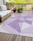 Addison Rugs Gentle Waves Lilac Washable Indoor-Outdoor Rug