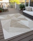 Addison Rugs Gentle Waves Taupe Washable Indoor-Outdoor Rug