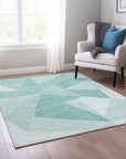 Addison Rugs Gentle Waves Teal Washable Indoor-Outdoor Rug