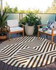 Addison Rugs Geometric Brown Washable Indoor-Outdoor Rug