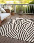 Addison Rugs Geometric Brown Washable Indoor-Outdoor Rug