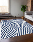 Addison Rugs Geometric Navy Washable Indoor-Outdoor Rug