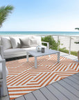 Addison Rugs Geometric Orange Washable Indoor-Outdoor Rug