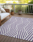 Addison Rugs Geometric Purple Washable Indoor-Outdoor Rug