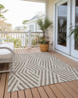 Addison Rugs Geometric Taupe Washable Indoor-Outdoor Rug
