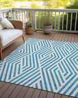 Addison Rugs Geometric Teal Washable Indoor-Outdoor Rug