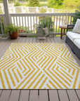 Addison Rugs Geometric Yellow Washable Indoor-Outdoor Rug