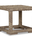 Havana Resin Wicker Outdoor End Table - LOOMLAN - Sunset West - Outdoor Side Tables