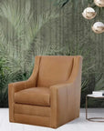 Jacob Real Leather Swivel Club Chair -- view 2