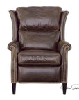 Kinetic Brown Leather Power Push Button Recliner
