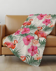 Addison Rugs Leaves & Flamingos 50" x 70" Throw Blanket