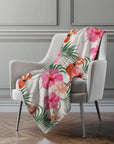 Addison Rugs Leaves & Flamingos 50" x 70" Throw Blanket