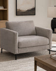 LOOMLAN Custom Upholstery Maison Elegant High Armrest Fabric & Leather Accent Chair