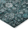Addison Rugs Ocean Ripples Teal Washable Indoor-Outdoor Rug