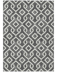 Addison Rugs Offset Stripes Black Washable Indoor-Outdoor Rug