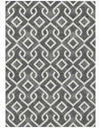 Addison Rugs Offset Stripes Black Washable Indoor-Outdoor Rug