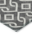 Addison Rugs Offset Stripes Black Washable Indoor-Outdoor Rug