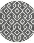 Addison Rugs Offset Stripes Black Washable Indoor-Outdoor Rug