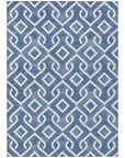 Addison Rugs Offset Stripes Blue Washable Indoor-Outdoor Rug