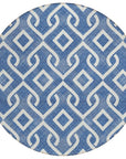 Addison Rugs Offset Stripes Blue Washable Indoor-Outdoor Rug
