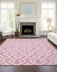 Addison Rugs Offset Stripes Blush Washable Indoor-Outdoor Rug