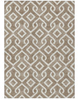 Addison Rugs Offset Stripes Brown Washable Indoor-Outdoor Rug