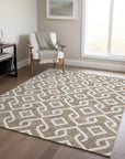 Addison Rugs Offset Stripes Brown Washable Indoor-Outdoor Rug
